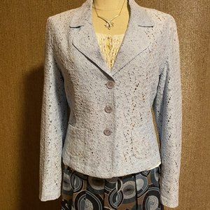 Vintage Cotton Eyelet Blue Mac & Jac Blazer, Sz. 10